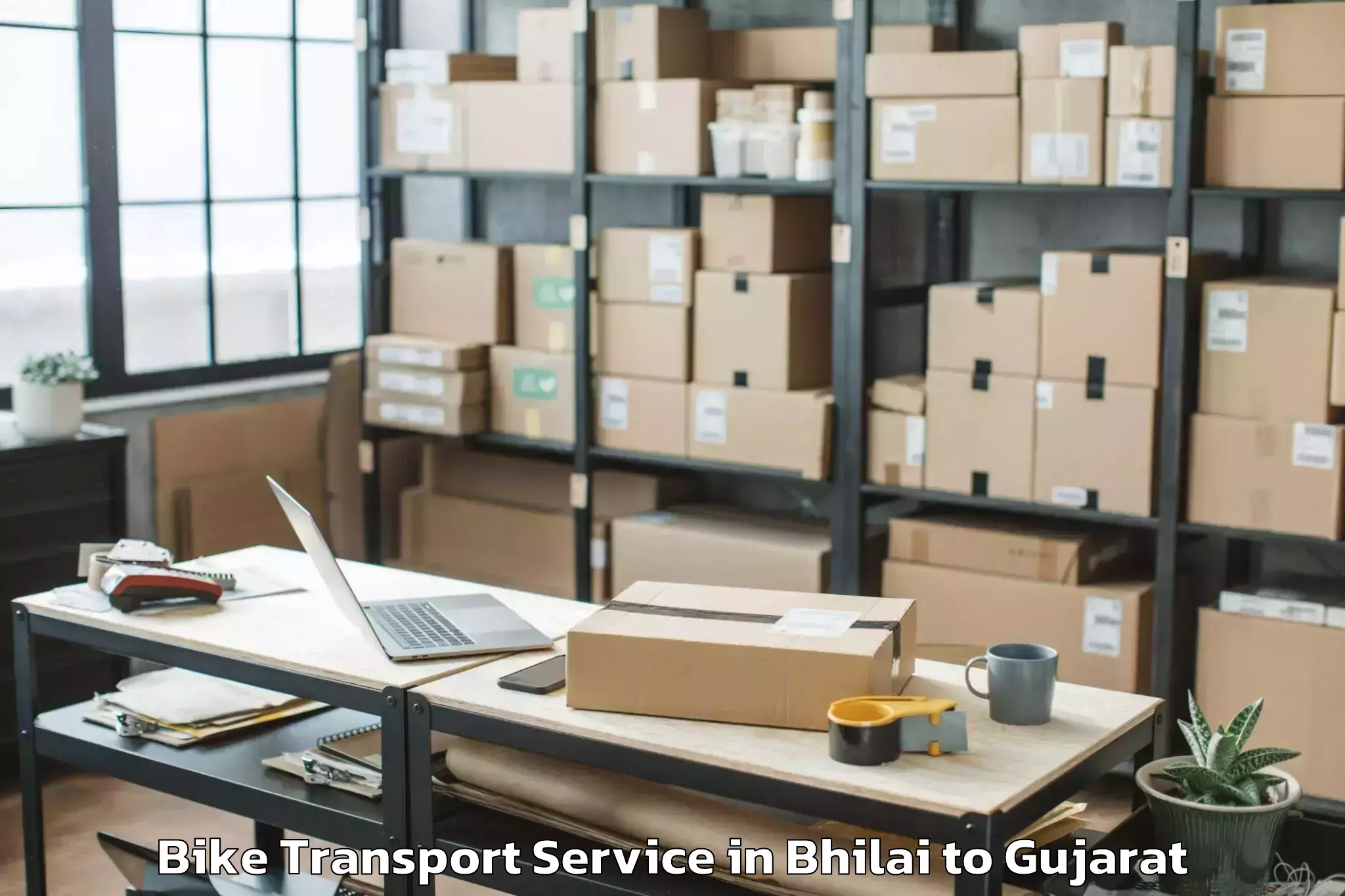 Hassle-Free Bhilai to Bagasra Bike Transport